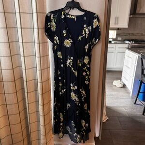 Free People Floral Navy Maxi Dress
